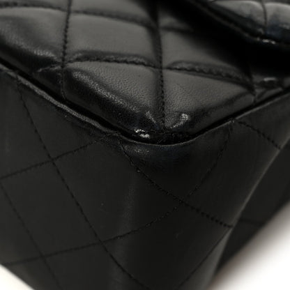 Lambskin Quilted Jumbo Single Flap Black