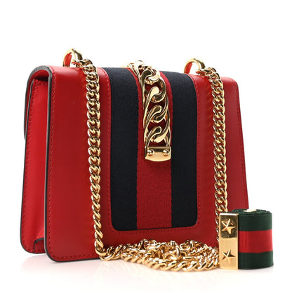 Calfskin Mini Sylvie Chain Shoulder Bag Hibiscus Red