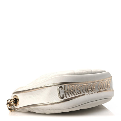 Lambskin Cannage Medium Dior Vibe Hobo Bag Latte