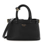 Soft Grain Calfskin Small Double Belt Tote Black