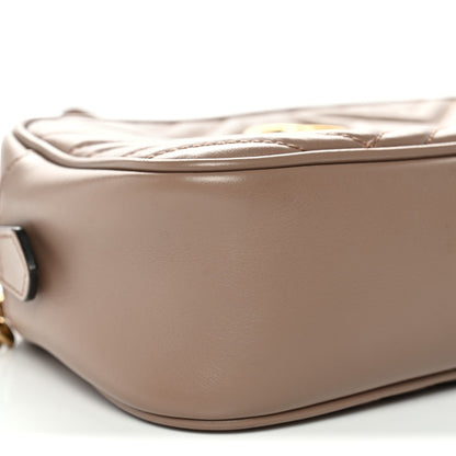 Calfskin Matelasse Small GG Marmont Chain Shoulder Bag Porcelain Rose