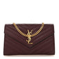 Grain De Poudre Matelasse Chevron Monogram Chain Wallet Rouge Legion