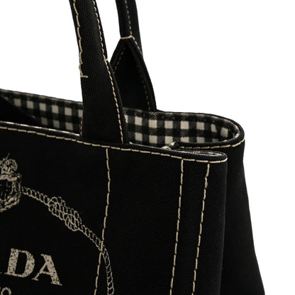 Canapa Small Logo Tote Black Talco