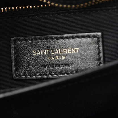 Calfskin Y Quilted Monogram Toy Loulou Crossbody Bag Black