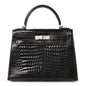 Shiny Porosus Crocodile Kelly Sellier 28 Gris Elephant