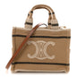 Canvas Calfskin Small Cabas Thais Beige Black White