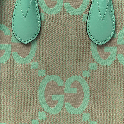 Monogram Jumbo GG Textured Dollar Calfskin Mini Tote Bag Pepperlight Mint