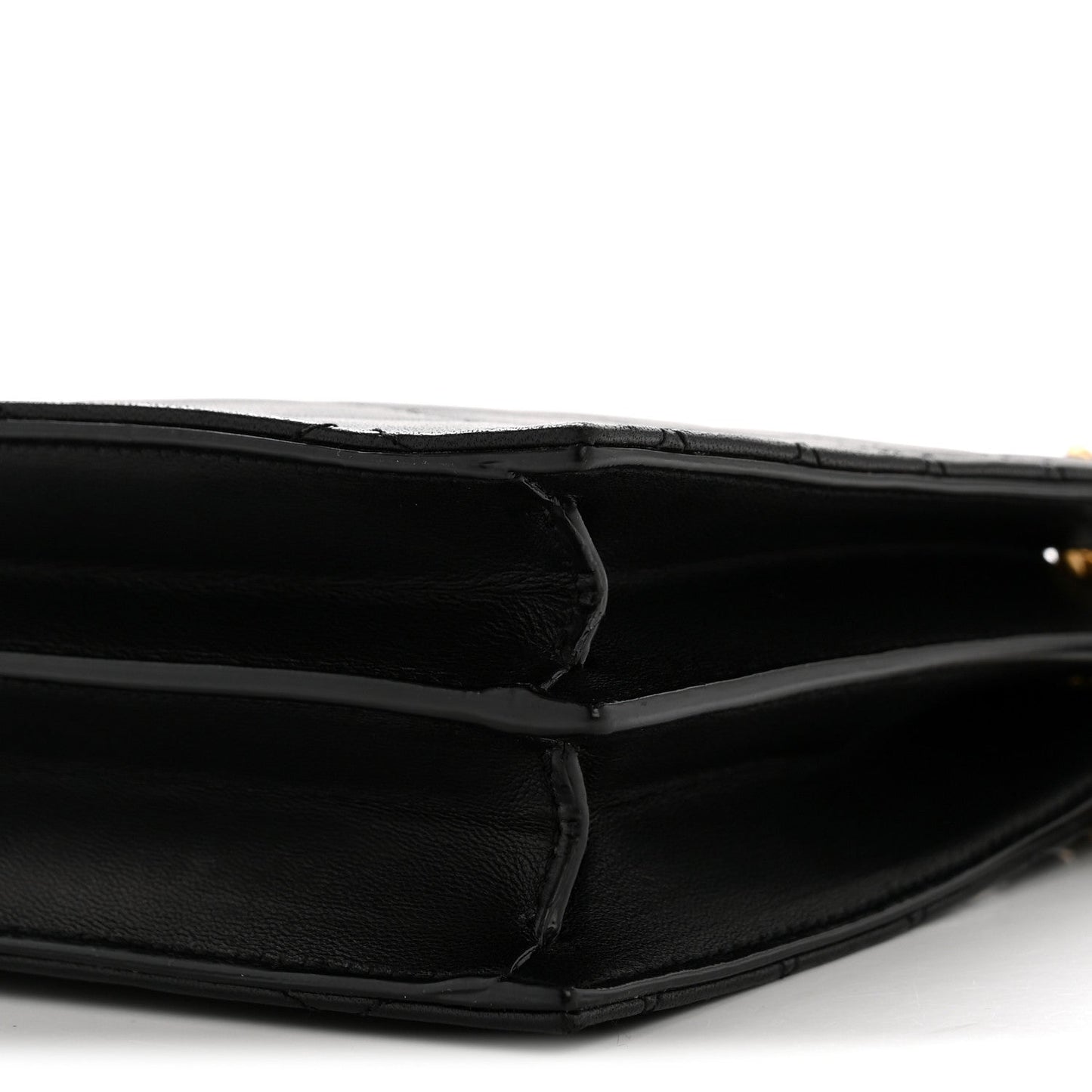 Lambskin Quilted Le Maillon Square Crossbody Bag Black
