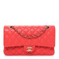 Caviar Quilted Medium Double Flap Red
