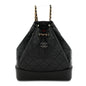 Aged Calfskin Quilted Small Gabrielle Backpack Black