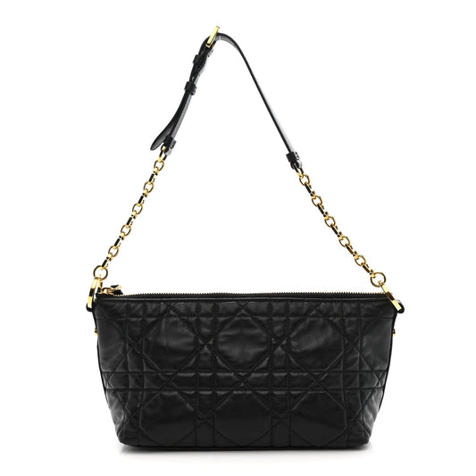 Lambskin Macrocannage DiorStar Hobo Bag Black