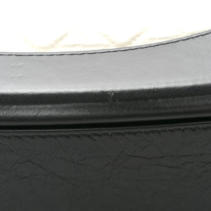 Aged Calfskin Quilted Gabrielle Backpack Black White