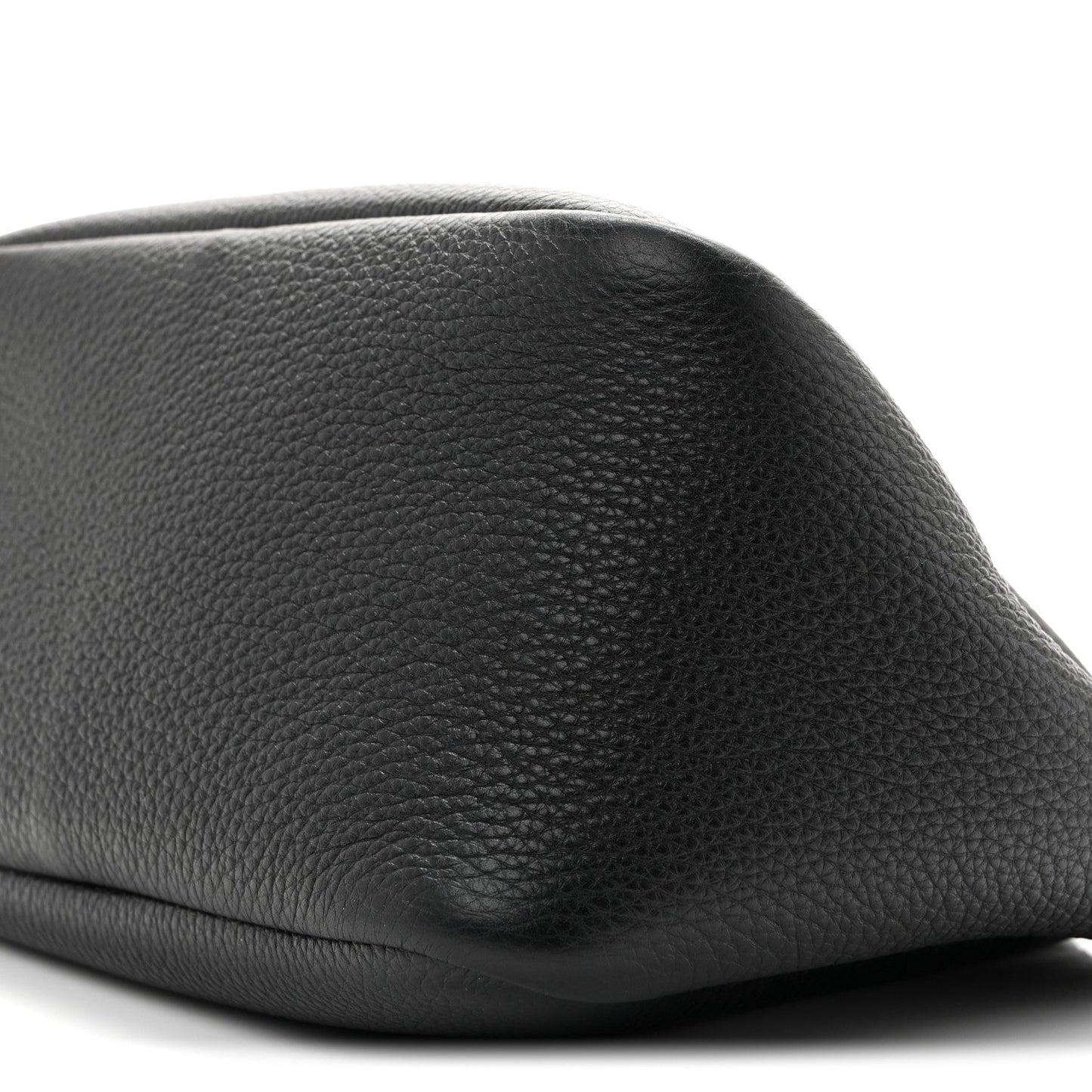 Vitello Daino Soft Mini Zippered Top Handle Bag Black