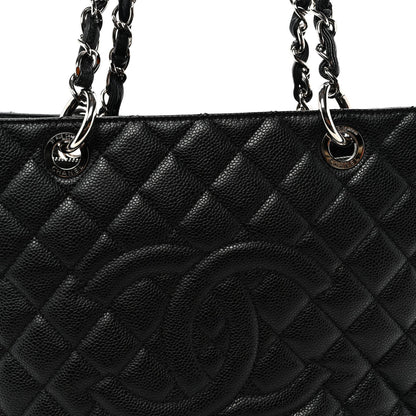 Caviar Quilted Grand Shopping Tote GST Black