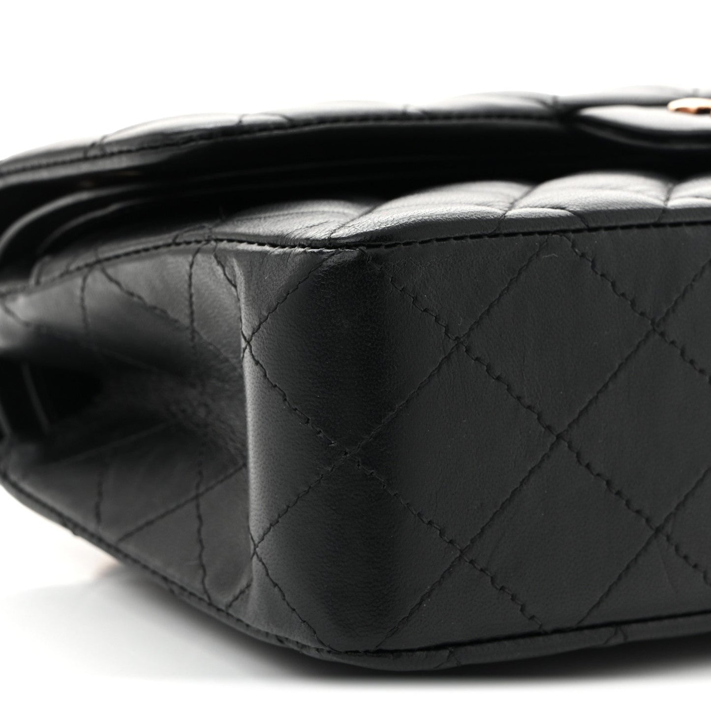 Lambskin Quilted Small Double Flap Black