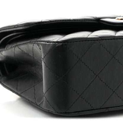 Lambskin Quilted Small Double Flap Black
