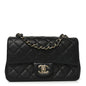 Lambskin Quilted Mini Rectangular Flap Black
