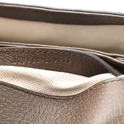 GG Supreme Monogram Textured Dollar Calfskin Mini Blondie Chain Shoulder Flap Bag Beige Ebony New Acero