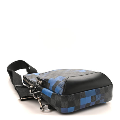 Damier Graphite Pixel Avenue Sling Backpack Blue