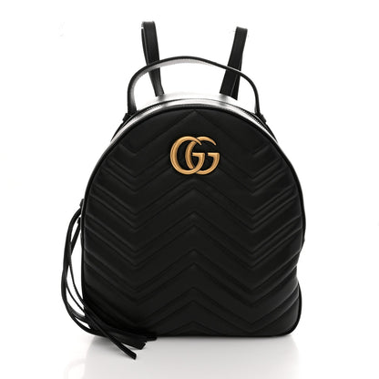 Calfskin Matelasse GG Marmont Dome Backpack Black