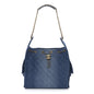 Washed Denim Quilted Medium Chanel 25 Handbag Blue