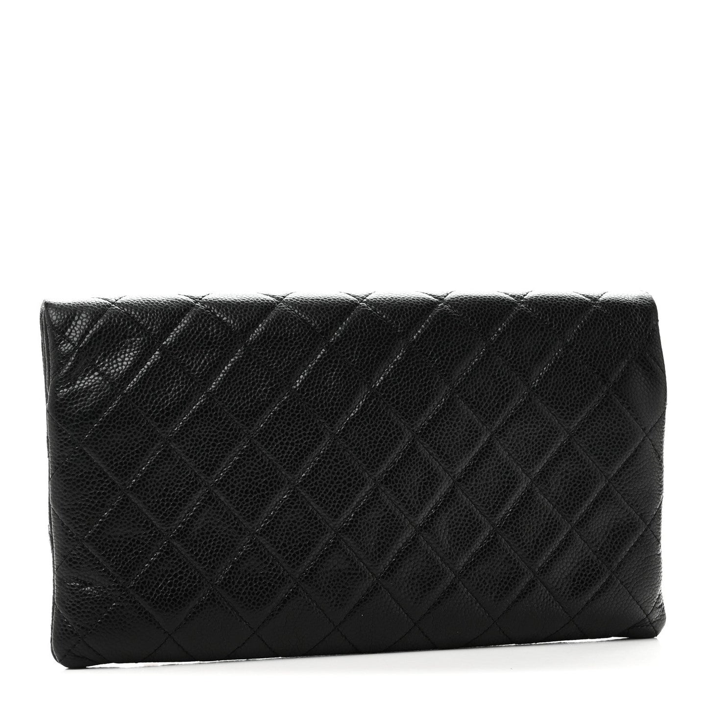 Caviar Quilted CC Beauty Clutch Black