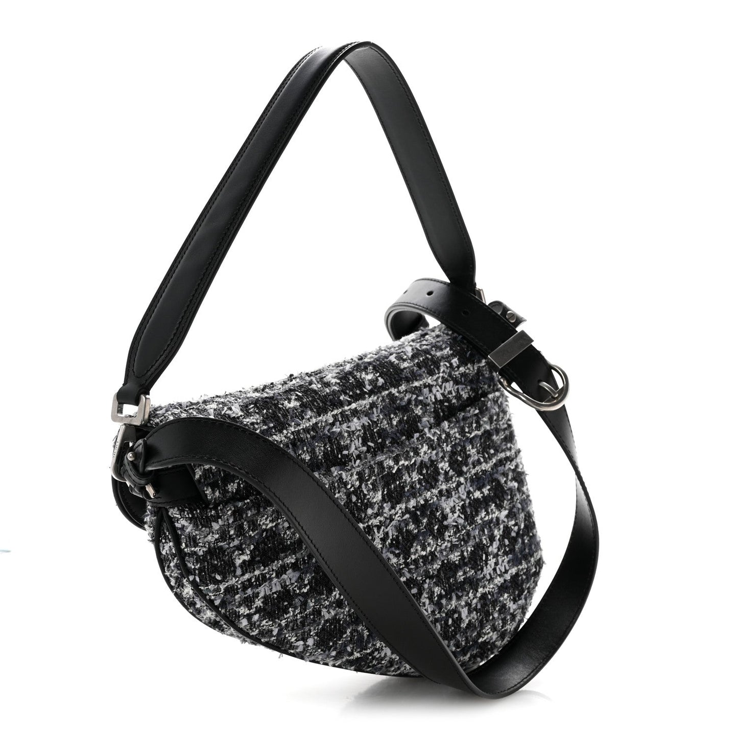 Tweed Saddle Bag Black Silver
