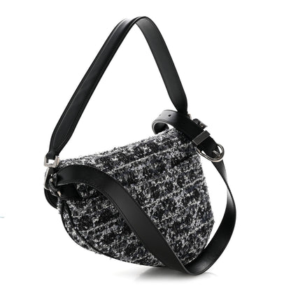 Tweed Saddle Bag Black Silver