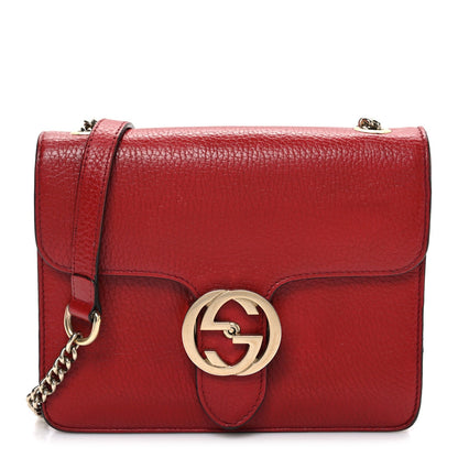 Dollar Calfskin Small Interlocking G Shoulder Bag Red