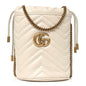 Calfskin Matelasse Mini GG Marmont 2.0 Bucket Bag White