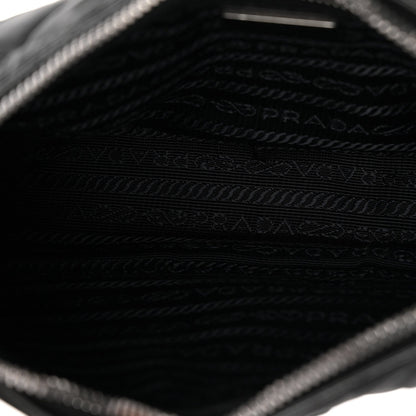 Nylon Tessuto Impuntu Quilted Crossbody Bag Black