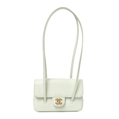 Shiny Caviar Mini Preppy Coco Shoulder Bag Light Blue