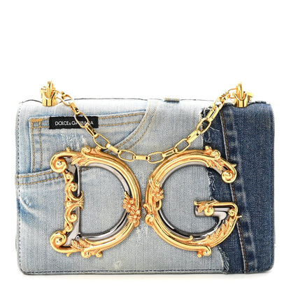 Denim DG Girls Shoulder Bag Blue