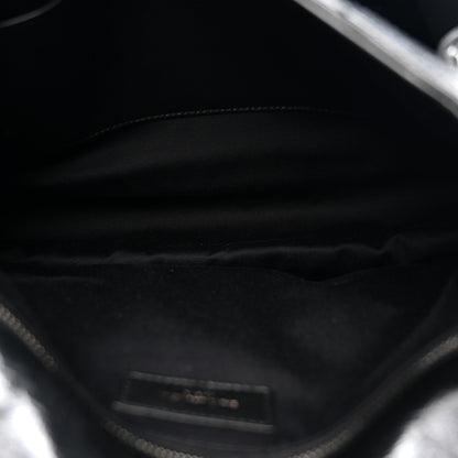 Crinkled Calfskin Matelasse Monogram Large Niki Chain Satchel Black