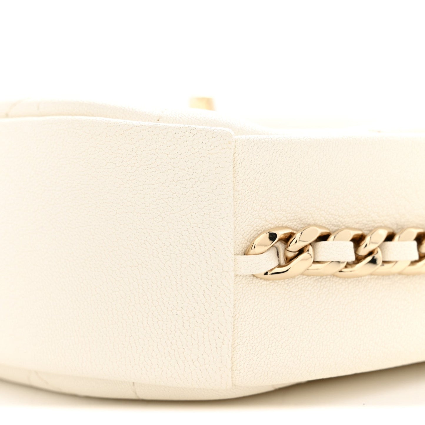 Goatskin Quilted Small Casual Trip Camera Case White