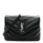 Calfskin Y Quilted Monogram Toy Loulou Crossbody Bag Black