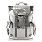 Mirror Effect GG Monogram Appia Calfskin Web Double Buckle Backpack Silver