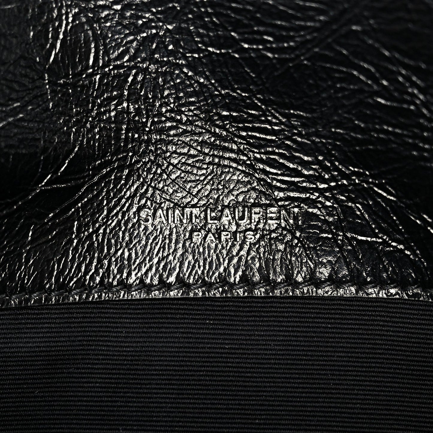 Crinkled Calfskin Matelasse Monogram Baby Niki Chain Satchel Black