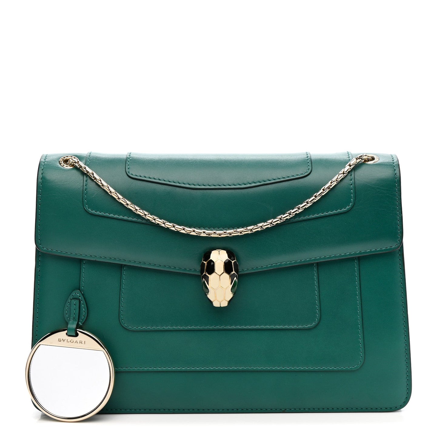 Calfskin Serpenti Forever Shoulder Bag Emerald Green