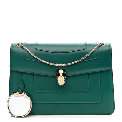 Calfskin Serpenti Forever Shoulder Bag Emerald Green