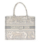 Canvas Embroidered Medium Dioriviera Toile De Jouy Book Tote Gray