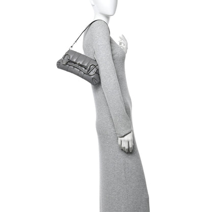 Nappa Vertical Matelasse Small Maxi Horsebit Chain Shoulder Bag Gray