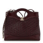 Shiny Lambskin Patent Calfskin Quilted Mini 31 Shopping Bag Dark Burgundy