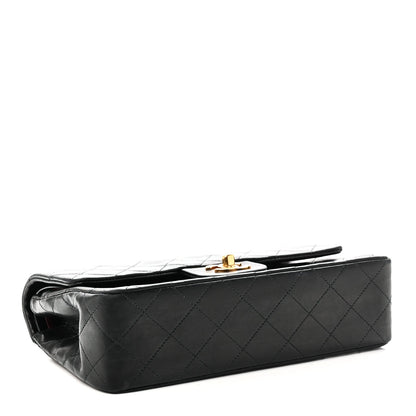Lambskin Quilted Small Double Flap Black