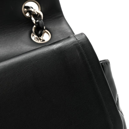 Patent Quilted Jumbo Double Flap Black