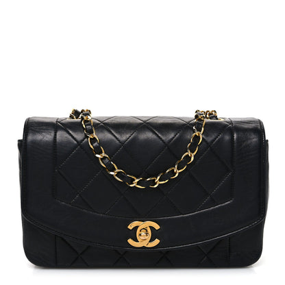 Lambskin Quilted Small Single Flap Black