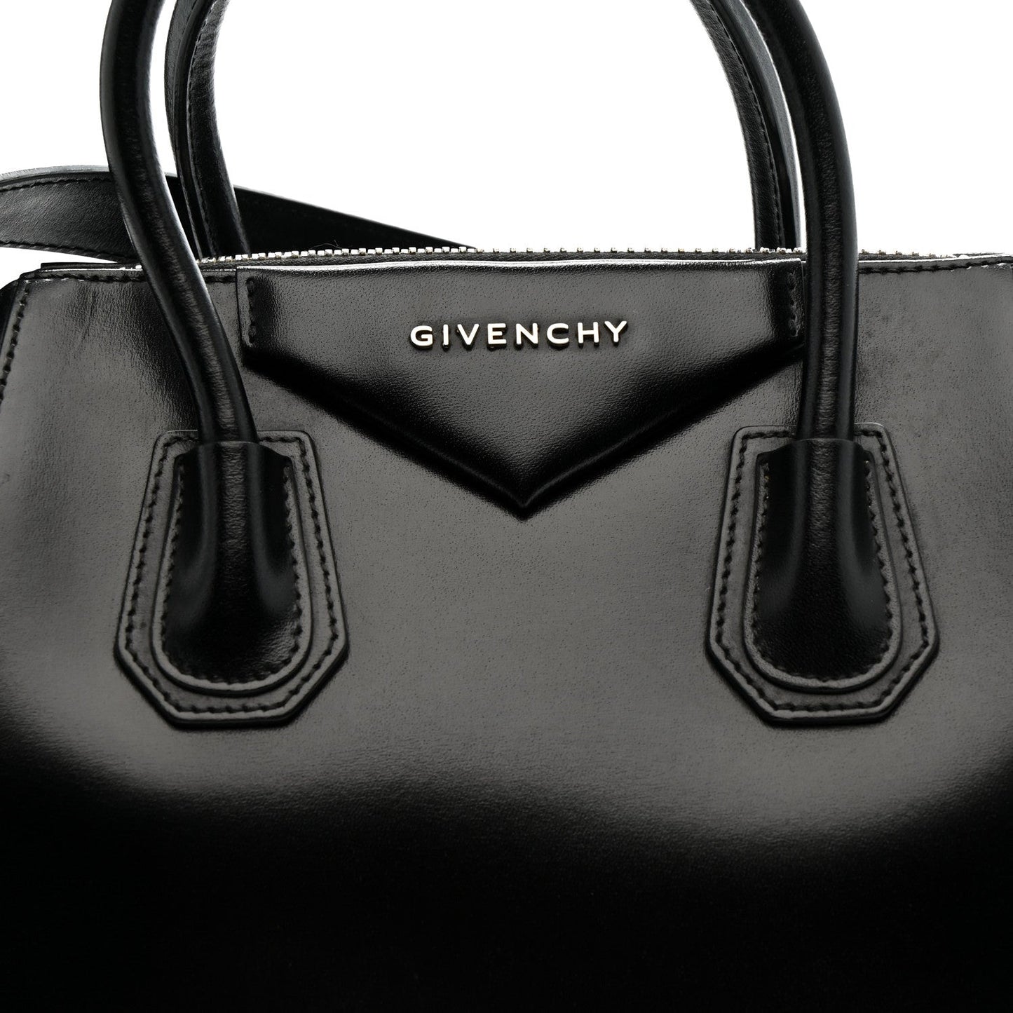 Shiny Lord Calfskin Small Antigona Black