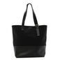 Canvas Calfskin T-Bar Shopping Bag Black