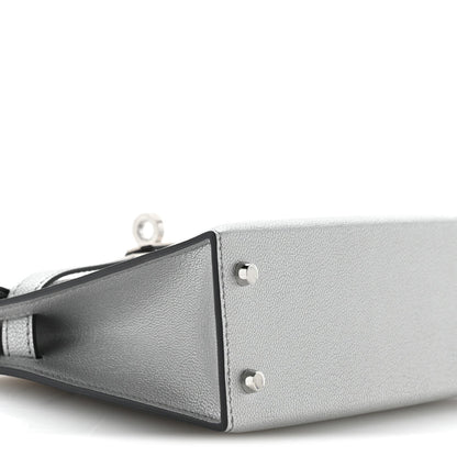 Metallic Chevre Chamkilight Mini Kelly Sellier 20 Argent