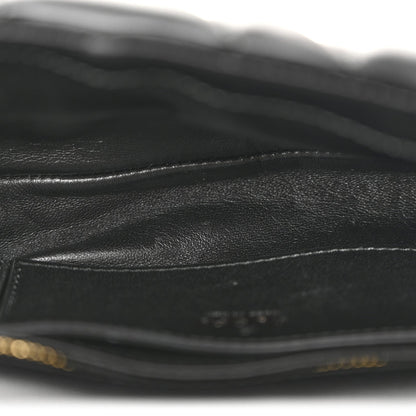 Lambskin Quilted Mini GG Milano Top Handle Shoulder Bag Black